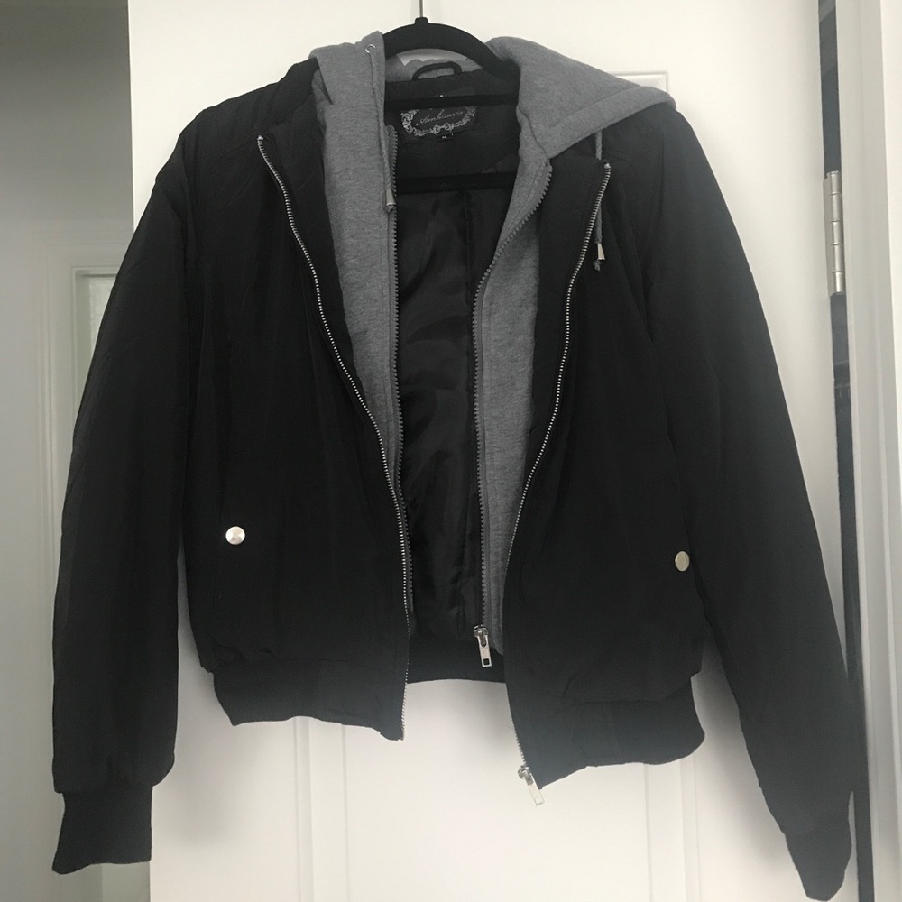 Bomber with attached hoodie